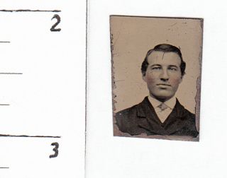Civil War Era Miniature Gem Tintype Photo Handsome Young Man.  349w