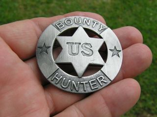 Bounty Hunter Badge - Antique Silver - Marshal Sheriff