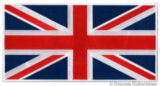 Large Uk Flag Patch Embroidered Iron - On Union Jack Great Britain England