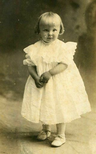 Antique Matted Photo Precious Little Girl W Angel Wings Dress Of Angola In