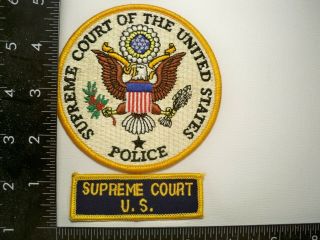 Federal Us Supreme Court Police 2 Patch & Tab Set Washington,  Dc Capitol
