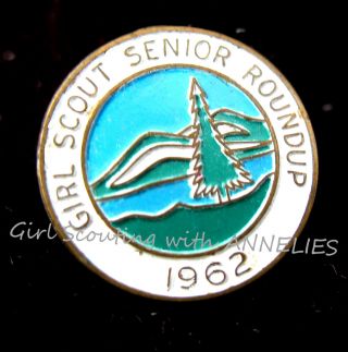 1962 Pin Girl Scout Senior Roundup Camp Euc Vermont Rare Official Gsusa Event