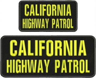 Police Highway Patrol Emb Patch 4x10 And 3x6 Hook On Back Blk/yellow