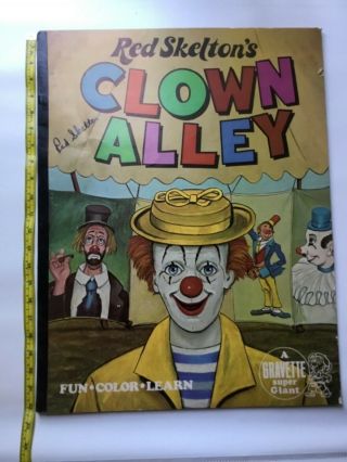 Red Skelton Clown Alley Giant Coloring Book 1975 Circus Signed Vintage