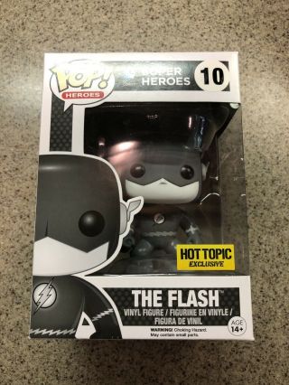 Funko Pop The Flash Black And White Hot Topic Exclusive Dc Heroes 10