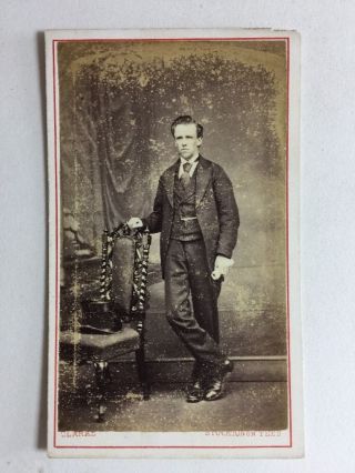 Victorian Carte De Visite Cdv Photo - Gentleman - Stockton On Tees - Clarke