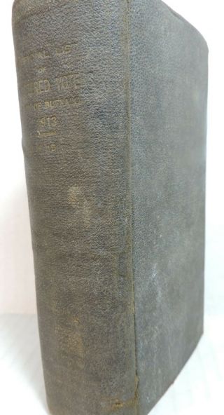 1913 Official List Of Registered Voters City Of Buffalo Ny Hc Book