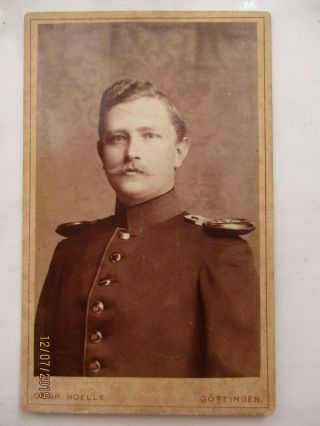 Cdv Photo Military Portrait Prussian Officer By G.  Noelle,  Gottingen,  Germany