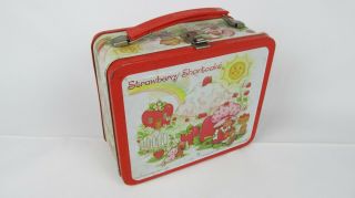 Vintage 1980 Strawberry Shortcake Metal Lunchbox By Aladdin