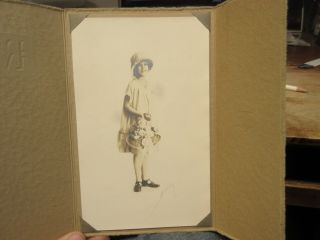 1920s Antique Old Cabinet Photo Picture Coshocton Ohio Girl Basket Flowers Hat