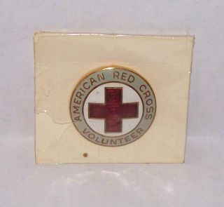 Vintage On Card American Red Cross Canteen Volunteer Service Pin