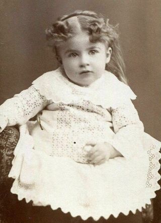 Antique Cdv Photo Little Girl " Ethel " By Reed Of Brunswick Me