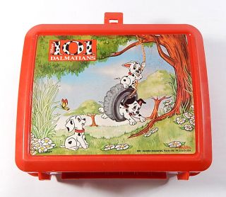 Vintage Disney ' s 101 Dalmatians Red Lunchbox With Thermos 2