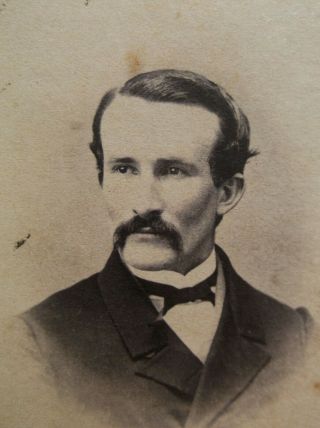 Civil War Era Cdv Handsome Man Mustache Tax Revenue Stamp