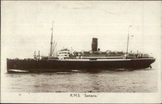 Steamship Rms Samaria C1930s Real Photo Postcard