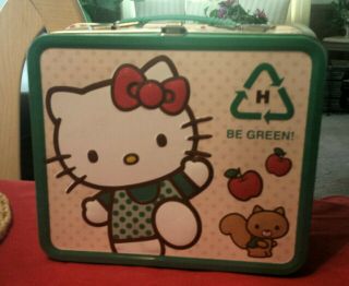 Hello Kitty Full Size Metal Lunchbox Be Green