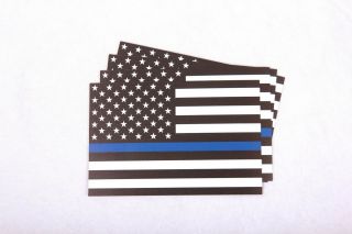 Thin Blue Line American Flag Magnets 4 pack 4x6 inch Decals for Car/Truck/Fridge 2