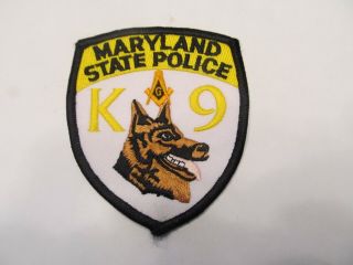 Maryland State Police K - 9 Unit Patch White