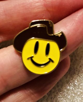 Vintage Walmart Pin - Rare Cowboy Smiley 