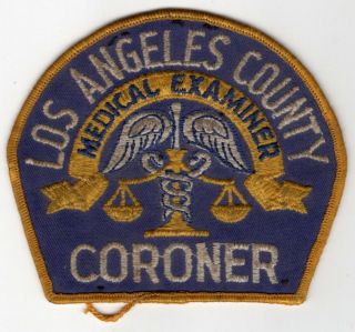 Vintage Patch: " Los Angeles County Coroner Medical Examiner " [used]