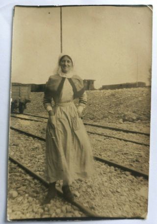 Vintage Old Photo Postcard People Fashion Pretty Women Nurse Uniform Ww1 1910s