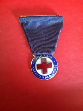 American Red Cross Wwi Foreign Service Medal / Pin / Ribbon