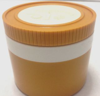Thermos Brand - 6 / 8oz Insulated Food Jar - Container - Gold & White Vintage