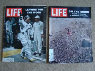 Apollo Moon Landing Life Magazines July 25 & Aug 8 1969 Editions