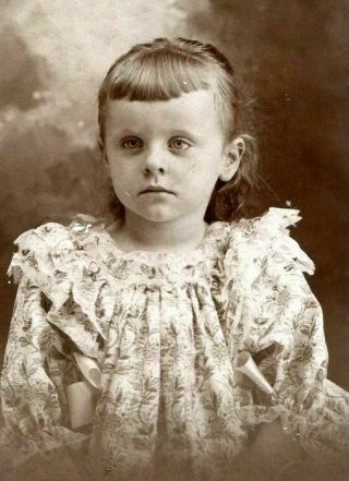Antique Matted Photo Expressive Little Girl W Homespun Dress Allentown Pa