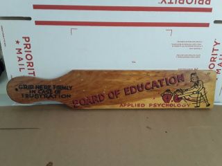 Vintage Novelty Wood Paddle Board Of Education Applied Psychology