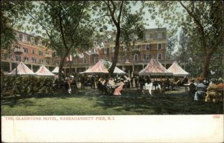 Narragansett Pier Ri Gladstone Hotel Lawn Lunch C1905 Postcard