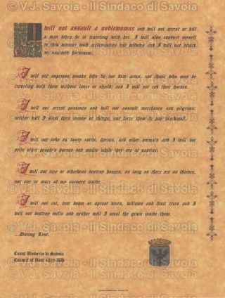 Medieval Knight’s Oath Art Print And Renaissance Coin - House Of Savoy