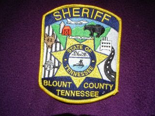 1 A Cloth Police Badge / Patch Approx 10 Cm Sheriff Blount County Tennessee