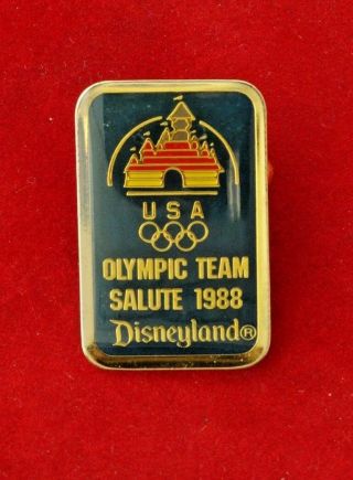 Disney Usa Olympic Team Salute 1988 Disneyland Trading Pin Rare Vtg Collectible