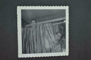 Vintage Photo Men Behind Shower Curtain Gay Interest 975021