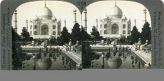 India Agra Taj Mahal Stereoview 12568 T518 19561 Fx