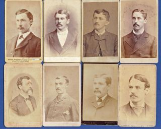 Set Of 8 1870s/80s Cdv Photos - Young Men With Mustaches