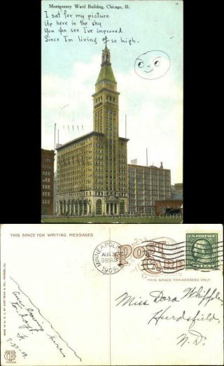 1909 Chicago,  Il Montgomery Ward Building Teich Cook County Illinois Postcard