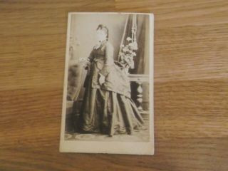 Vintage Cdv Photo Of A Lady By William Sandry Of Camborne & Chiverton Cornwall