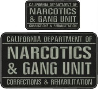 California Department Of Narcotics & Gang Unit Emb Patch 6x11&3x6 Hook On Back 2