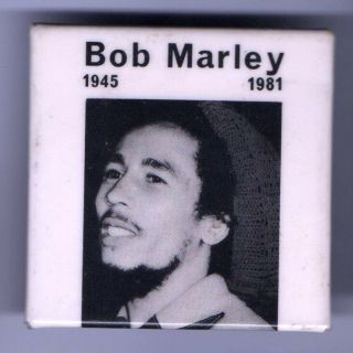1981 Pinback Old Bob Marley Memory Pin 1945 1981 Memory