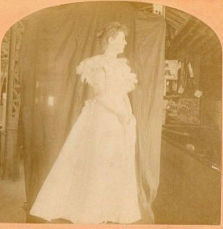 1894 Chicago World Fair,  The Glass Dress.  B.  W.  Kilburn Stereoview Photo