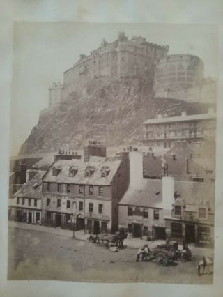 Large Albumen Photo Of Edinburgh Castle.  C1880.  James Valentine.