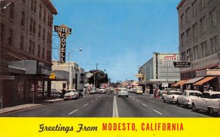 Modesto Ca House Of Jack & Jill Victor Drugs Hotel Covell Art Deco Bank 1950s Ca
