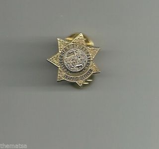 CALIFORNIA HIGHWAY PATROL CHP OFFICER POLICE TRAFFIC OFFICER GOLD BADGE PIN 2