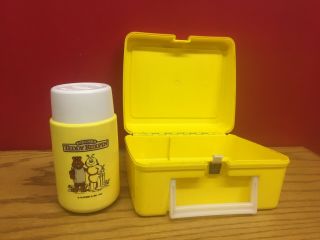 VINTAGE 1985 TEDDY RUXPIN PLASTIC LUNCH BOX WITH THERMOS 5