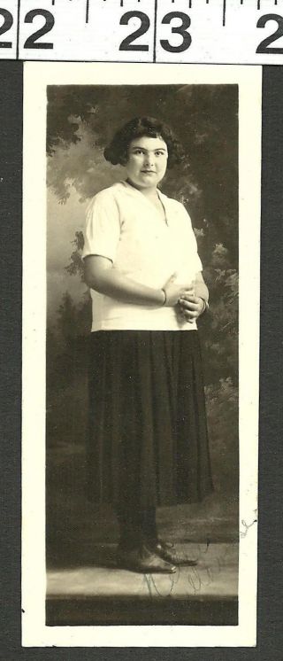 Vintage Old B&w School Book Mark Photo Of Young Woman Name At Bottom 3133