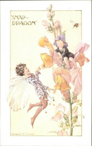 Fantasy Snap Dragon Fairy - Margaret Tarrant Pk 413 Old Postcard