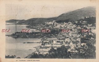 St.  Thomas Virgin Islands Postcard.  Hamburg American Lines.  Ss " Reliance " 1930