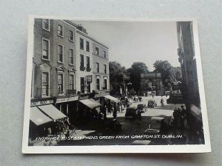 Grafton Street Dublin Vintage Small Black And White Photo Rp 3.  5 X 2.  5 " Vgc Eire